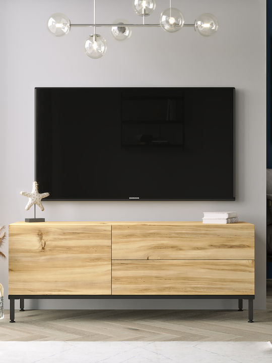 TV Stand Viana Made of Metal & Felt Wood L120xD35.5xH46.3cm