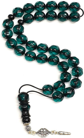 Roloi Komboloi Mastic Worry Beads with 33 Beads Green 32cm