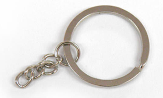 Metallic Silver Rings Keychain 3cm Chain 3cm Set 5pcs