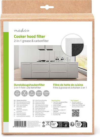 Nedis Universal Activated Carbon Filter for Vent Hoods 57x47cm 2 Pieces