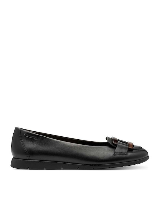 Tamaris Lederne Damen Ballerinas in Schwarz Farbe 1-22170-45-003