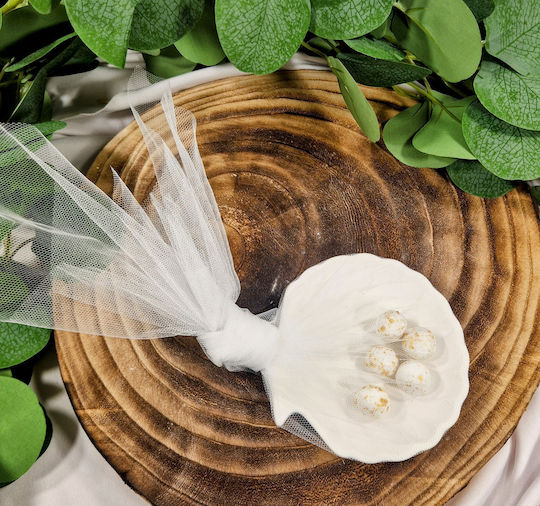 Wedding Favor Tulle And Natural White Shell