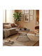Round Central Coffee Table Girene Wooden Black - Walnut W55xL55xH42cm