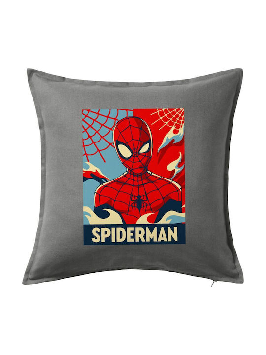 Spiderman Kid Μαξιλάρι Καναπέ Γκρι 100% Βαμβάκι...