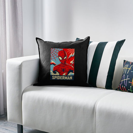 Perne Decorative Pentru Copii Spiderman Kid Negru 100% Bumbac Conține Umplutură 50x50cm