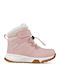 Leather Kids Ankle Boots with Hoop & Loop Closure Pink 251525-B032