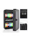 Wall-Mounted Combination Key Holder Metallic With Combination Dial 48 Hooks 25x20x7.5cm