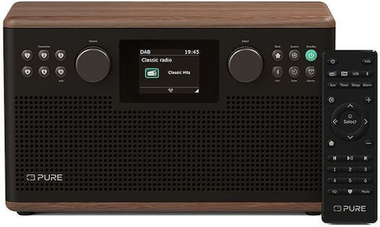 Pure Ηχοσύστημα 1.0 CLASSIC H6 Mini 255049 με Digital Media Player και Bluetooth Coffee Brown/Walnut