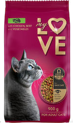 My Love Cat Dry Food with Chicken / Beef / Vegetables 0.9kg My Love Cat Dry Food with Chicken / Beef / Vegetables 0.9kg