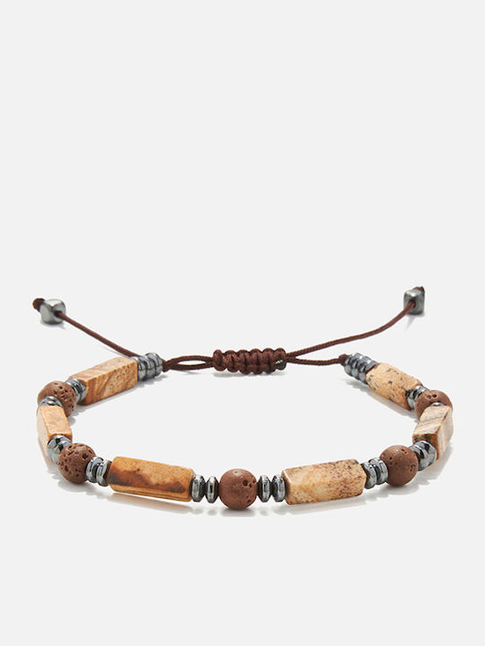 Chrysostomos Men's Macrame Bracelet Made of Cord 16.5cm