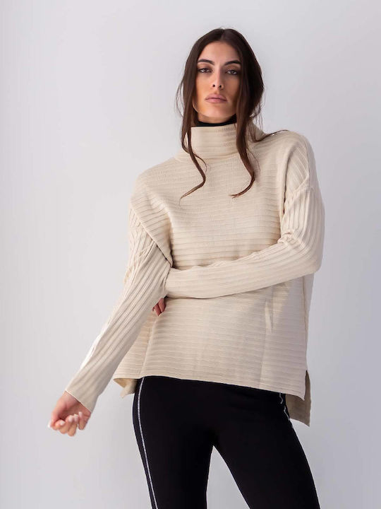 Damen Langarm Pullover Beige