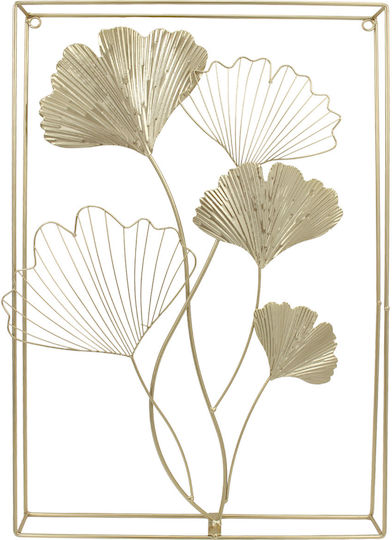 Keskor Wanddekoration aus Metallisch Blumen 60x6x40cm 1pcs