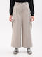 Women's High-waisted Fabric Trousers in Loose Fit Gray
