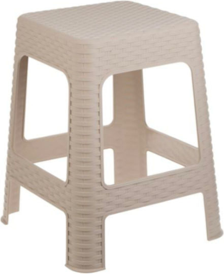 Kunststoff Gartenhocker Außenbereich Beige Matt 36,5x36,5x46cm