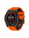 Silicone Strap Quickfit Garmin Fenix 22mm Orange Black