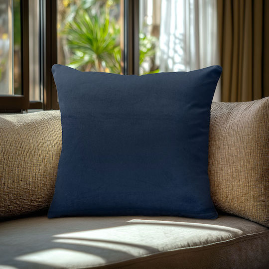 Beauty Home Premium Decorative Pillow Case Made of Blue Velvet 40x40cm