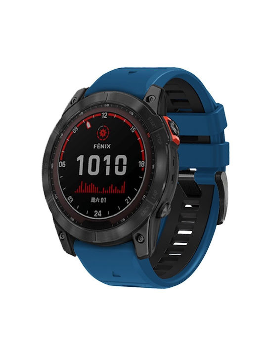 Silicone Strap Quickfit Garmin Fenix 22mm Blue Black