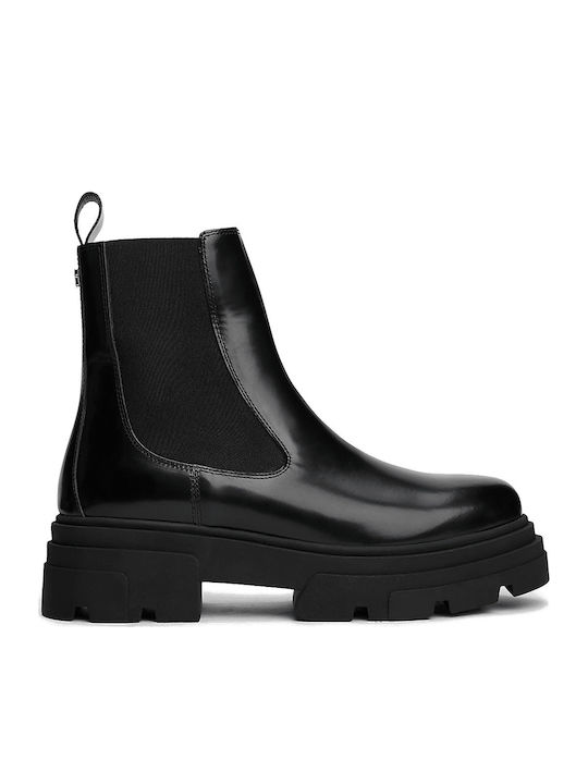 Leather Women's Ankle Boots Black