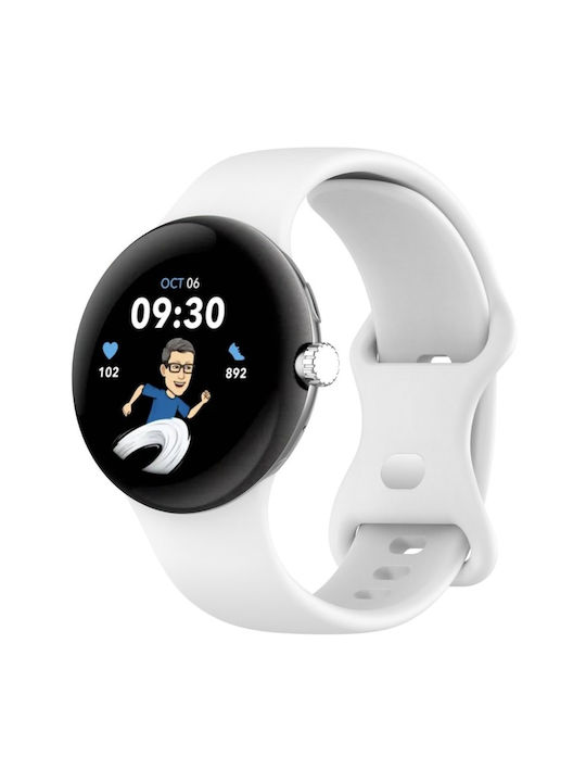 Curea din Silicon Google Pixel Watch 1 2 3 41mm Alb