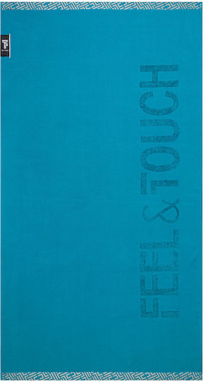 Feel & Touch Beach Towel Cotton Light Blue 180x90cm.