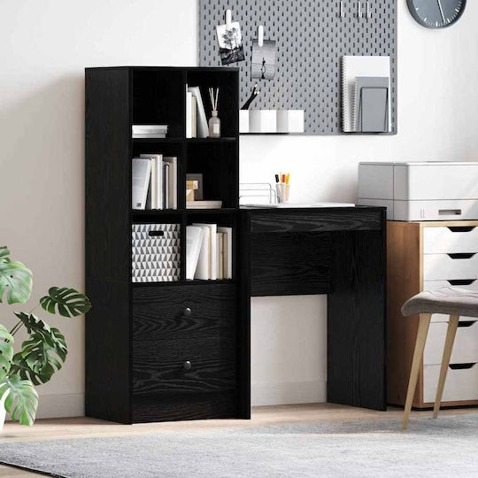 Desk Storage Space Drawer 2 Pcs Black Oak 3337298