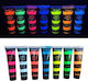 Set 7 UV Neon Glow Paint Colors 25 ml Color Body Face Water-Based