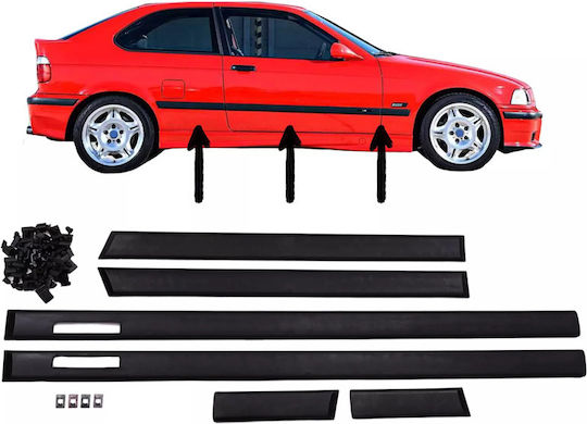 Carner Προστατευτικά για Πόρτες Αυτοκινήτου 6τμχ Μαύρα