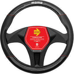 Momo Husă Volan Auto Sintetic Roșu cu Cusătură Roșie