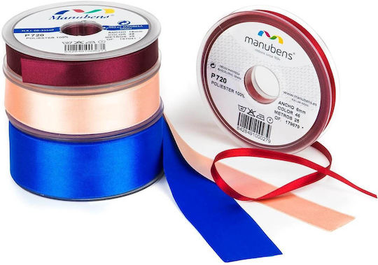 Satin Double Face Ribbon Manubens 720 Pack 25 Meters Size 8mm 720/8 902 Ecru
