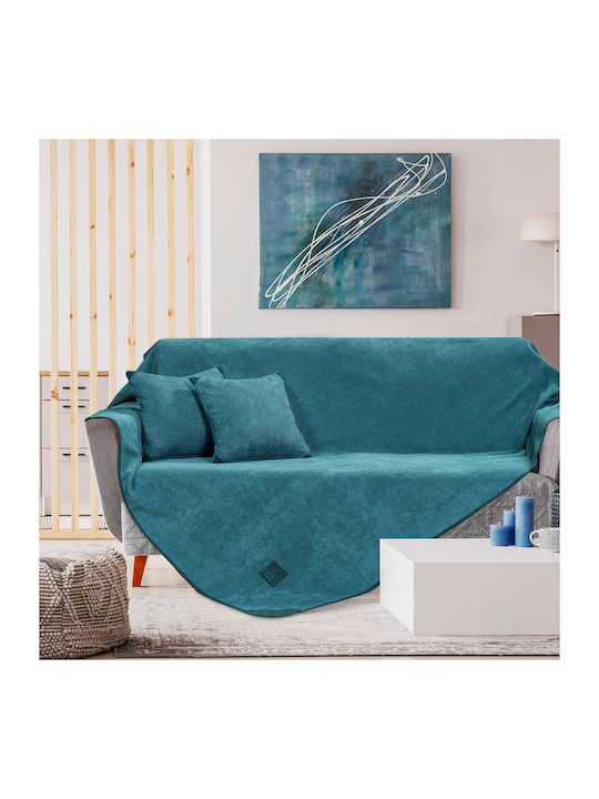 Beauty Home Ριχτάρι Διθέσιου Καναπέ 180x250εκ. Πετρόλ 2021840600012