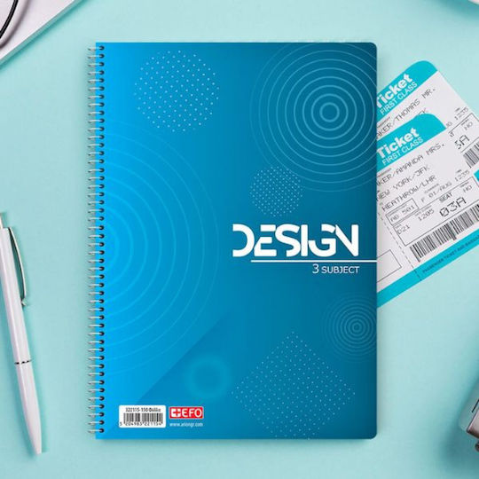 +Efo Spiral Notebook Ruled A4 150 Sheets 5 Subjects 1pcs (Μiscellaneous Designs)