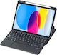 Θήκη Πληκτρολόγιο Ipad 11" 2025 A16 11ης Γενιάς Ipad 10 9" 2022 10ης Γενιάς Περιστρεφόμενο Δερμάτινο Touchpad 360° Στα Αγγλικά Us Μαύρο
