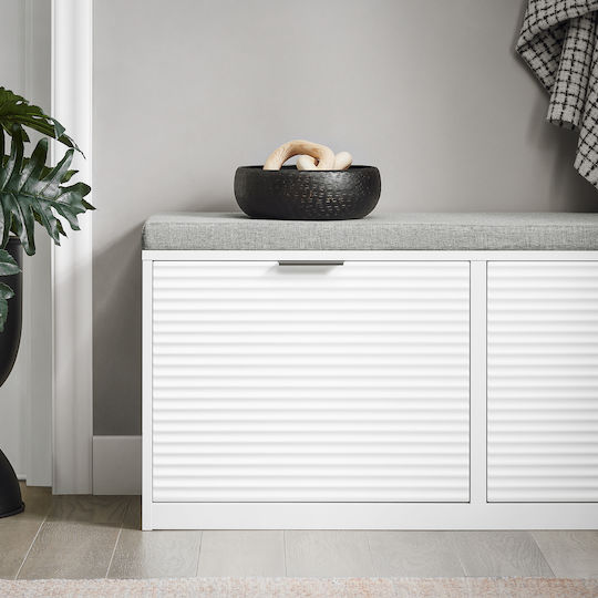Entry Furniture with Bench White 105x35x48cm