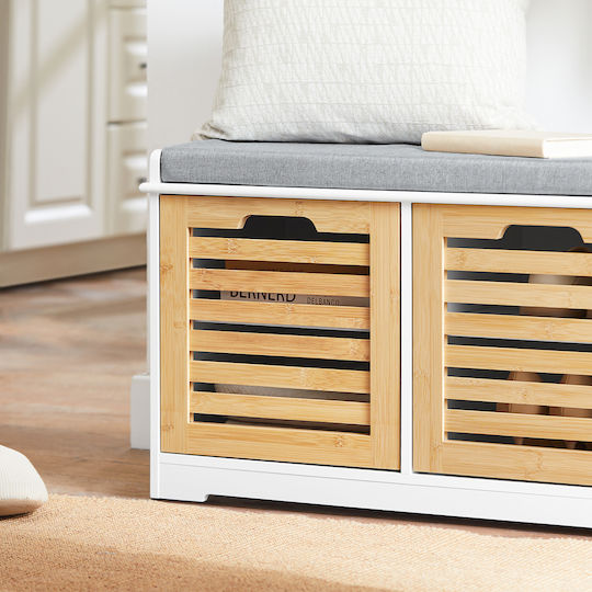 Entry Furniture with Bench White 71x35x43cm