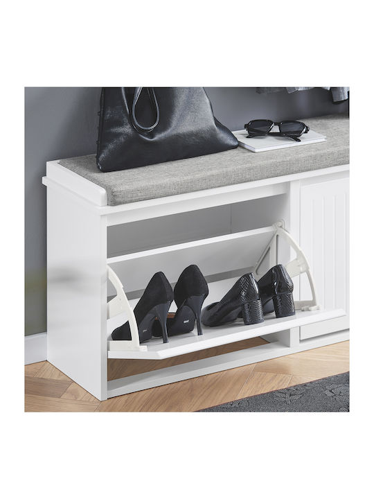 Entry Furniture with Bench White 100x26x46cm