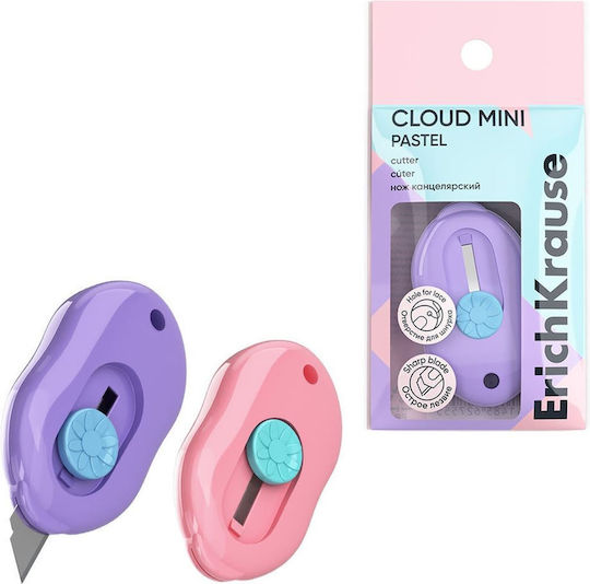 Cutting Knife Erichkrause Arrow Push Lock Cloud Mini Pastel Assorted Ol 62755
