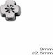 Mărgele Chitite Cruce 9mm Trapa 2,5mm 225102399 5 Bucăți