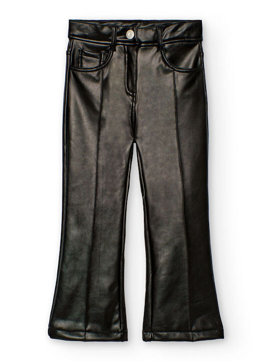 Kids' Leather Pants Black