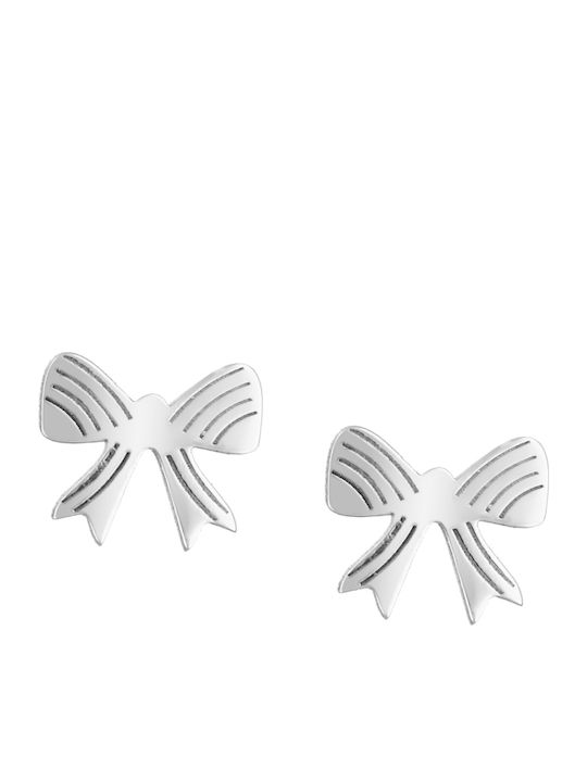 Kids Earrings Studs from White Gold 9K