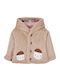 Kids Cardigan Fur with Hood Beige