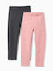Kids Leggings Set Long Pink-anthracite