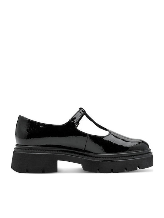 Marco Tozzi Damen Ballerinas aus Lackleder Schw...