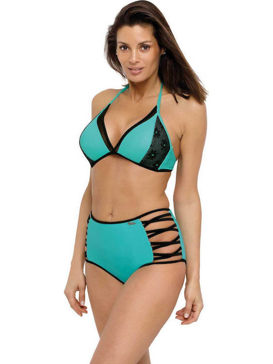 Marko Set Bikini Push Up Ψηλόμεσο Μέντα