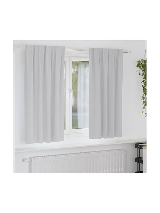 vidaXL vidaXL Vorhänge Verdunkelung Fenster mit Bleistiftfalten Grau 140x175cm