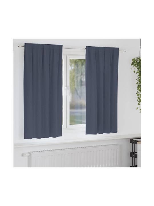 vidaXL Set Window Blackout Curtains With Gray P...