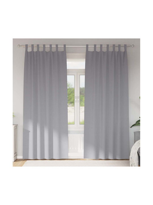 vidaXL Gray Window Blackout Curtains Set with Tab Top 140x225cm