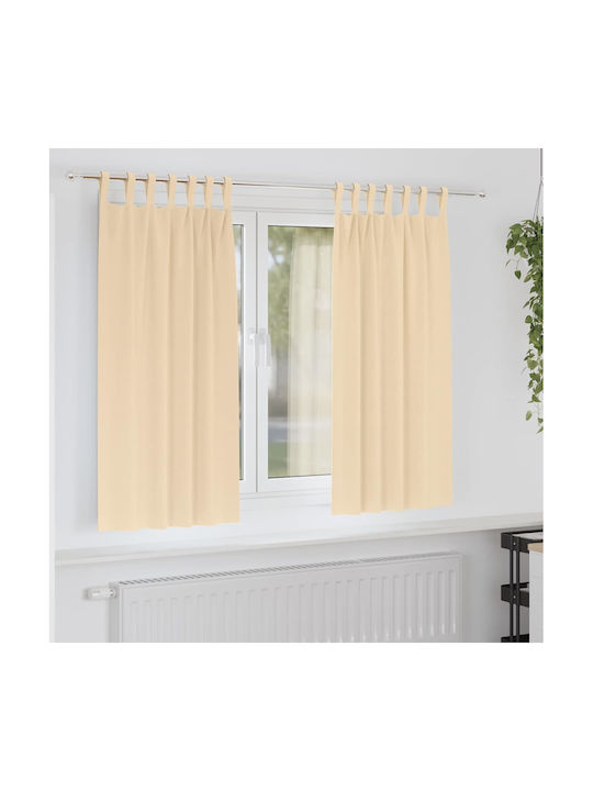 vidaXL Set Curtains Blackout Window with Tab Top Beige 140x175cm