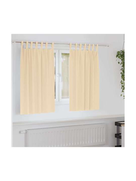 vidaXL Set of Beige Blackout Window Curtains with Tab Top 140x140cm