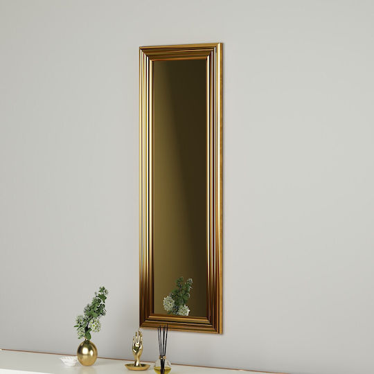 Aithrio Καθρέπτης Ορθογώνιος Χρυσός 90x30cm