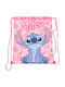 Disney Stitch Παιδική Τσάντα Πουγκί Ροζ 40x35εκ.